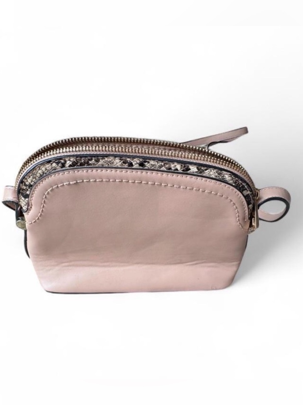 a new day Blush Pink Crossbody with Snakeskin Trim